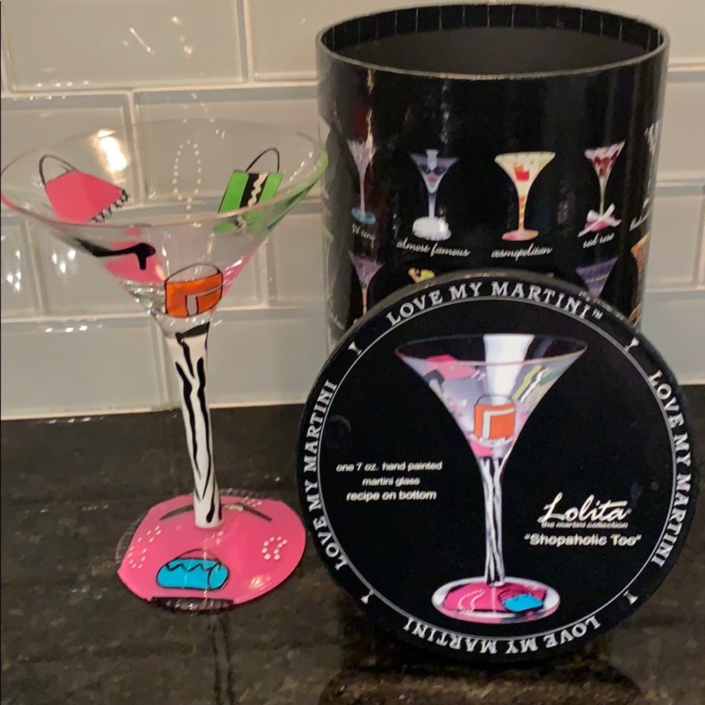 🍸 👠 NEW Lolita “Shopaholic Too” Martini Glass👛